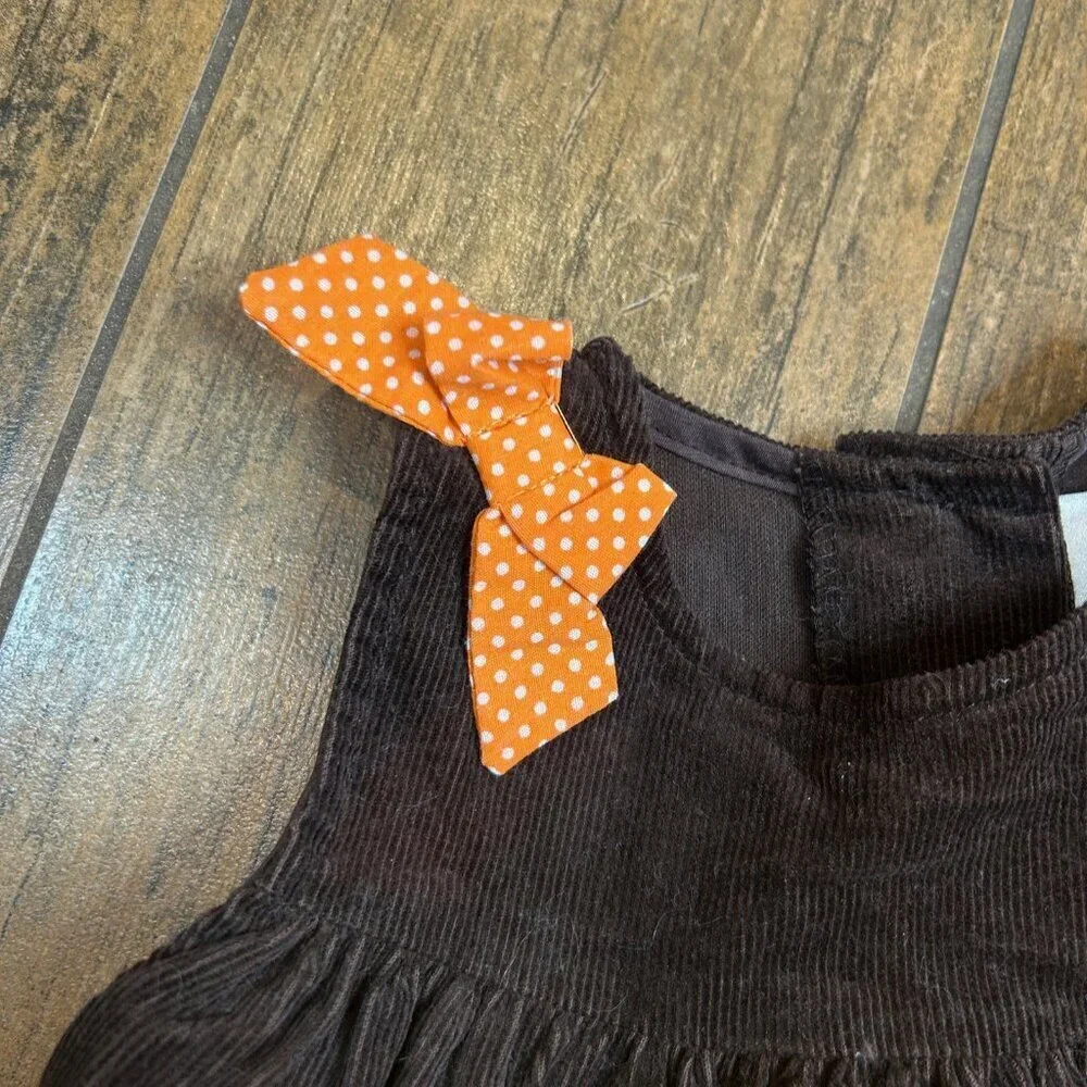 Rare Editions Baby's First Thanksgiving Corduroy  Dress Size 3-6 Months NWOT